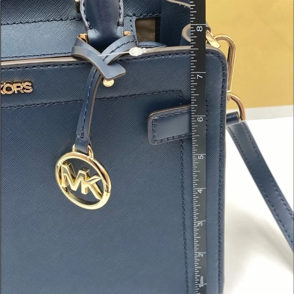 MICHAEL KORS RAYNE SMALL EAST WEST SATCHEL NAVY COLOR - Picture 8 of 15